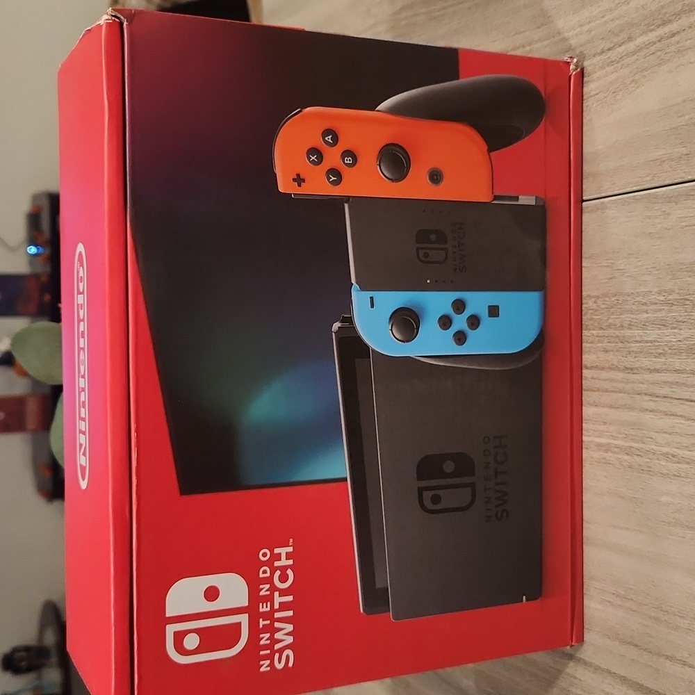 Nintendo Switch Console - Bright Blue and Neon Red